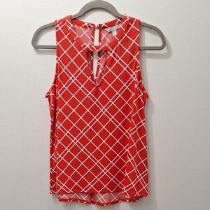 Banana Republic Red and White Checkered Tank Top Size S